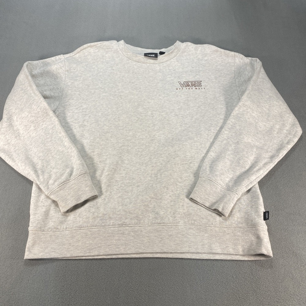 Vans Women's Medium Off The Wall Light Heather Gray Sweatshirt Skater Grungeβ